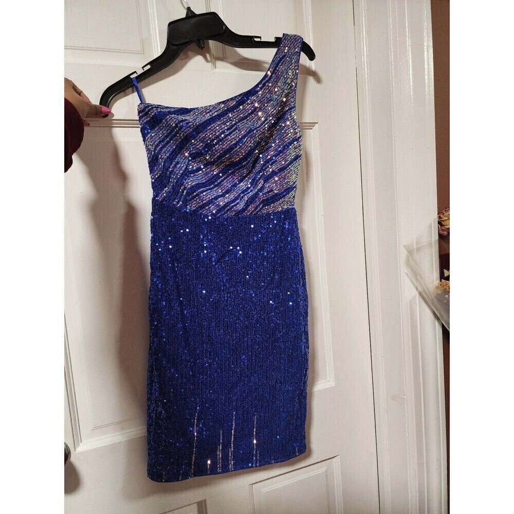 Women's Cocktail & Party Dresses One Shoulder Sequins Bodycon Dress Size Small